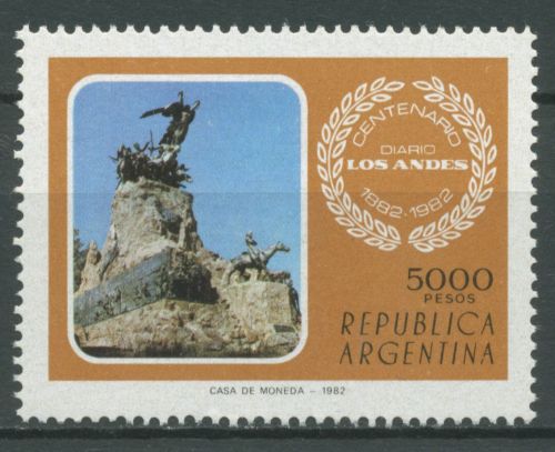 Argentinien 1982 Tageszeitung "Los Andes" Denkmal 1595 postfrisch