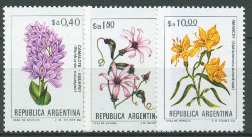 Argentinien 1983 Freimarke Blumen Argentiniens 1662/64 postfrisch