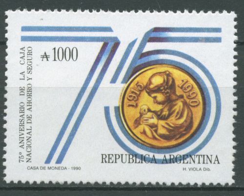 Argentinien 1990 Staatliche Sparkasse Münze 2016 postfrisch