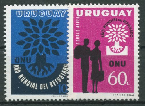 Uruguay 1960 Weltflüchtlingsjahr 887/88 postfrisch
