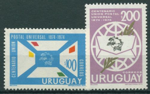 Uruguay 1974 100 Jahre Weltpostverein UPU 1321/22 A postfrisch