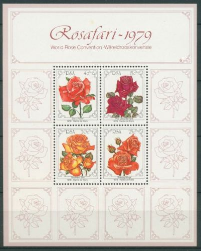 Südafrika 1979 Blumen 4. Welt-Rosen-Kongtress Block 8 postfrisch (C24975)