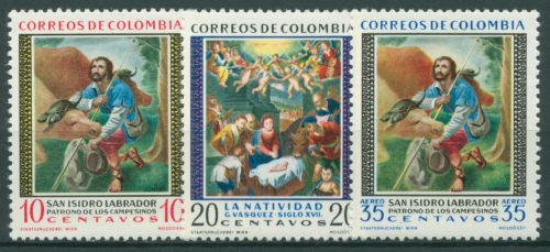 Kolumbien 1960 Heiliger Isidor Schutzpatron der Bauern 948/50 postfrisch