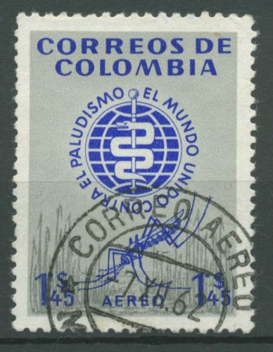 Kolumbien 1962 Kampf gegen Malaria 1012 gestempelt