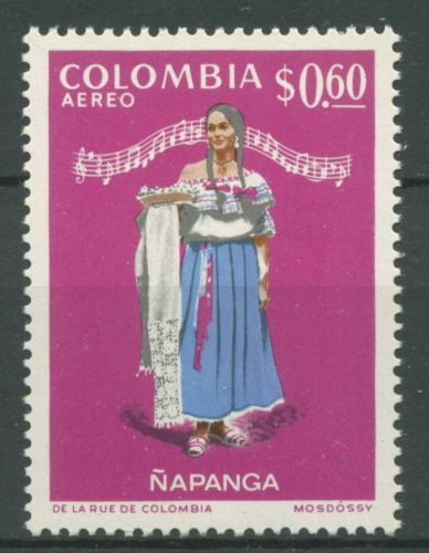 Kolumbien 1970 Trachten Caucagebiet Tanzmelodie 1175 postfrisch
