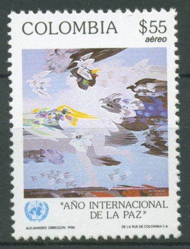 Kolumbien 1986 Jahr des Friedens Gemälde 1672 postfrisch