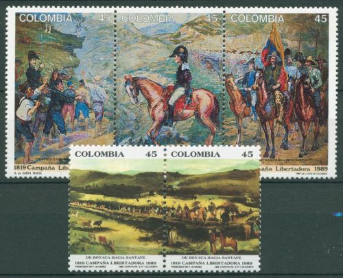 Kolumbien 1989 Simon Bolivar Befreiungsfeldzug Gemälde 1766/70 postfrisch