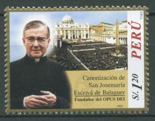Peru 2003 Persönlichkeiten "Opus Dei" Priester E.de Balaguer 1849 postfrisch
