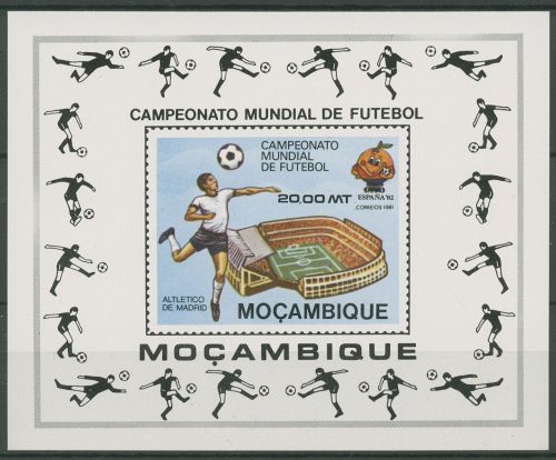 Mocambique 1981 Fußball-WM in Spanien Stadien Block 9 postfrisch (C40881)