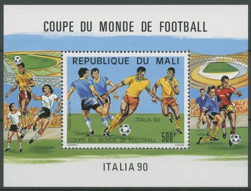Mali 1990 Fußball-WM in Italien Block 28 postfrisch (C40901)