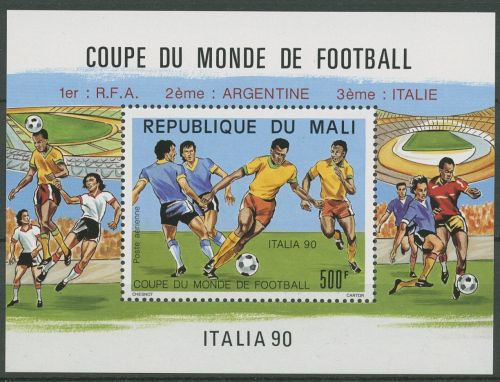 Mali 1990 Finalspiel der Fußball-WM in Italien Block 29 postfrisch (C40902)