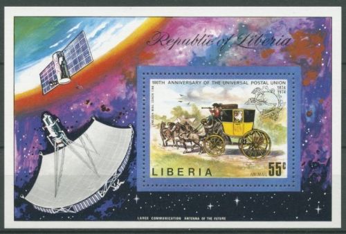 Liberia 1974 100 J. Weltpostverein UPU Postkutsche Block70 A postfrisch (C27471)