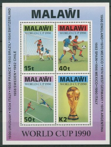 Malawi 1990 Fußball-WM in Italien Block 70 postfrisch (C40947)
