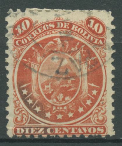 Bolivien 1868 Wappen im Kreis, 9 Sterne, 9 gestempelt