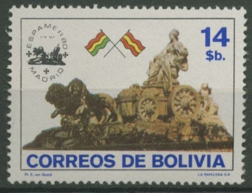 Bolivien 1980 Briefmarken-Ausstellung, Löwengespann, Flaggen 966 postfrisch