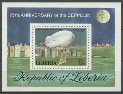 Liberia 1978 75 Jahre Zeppelin-Luftschiffe Block 89 A postfrisch (C27469)
