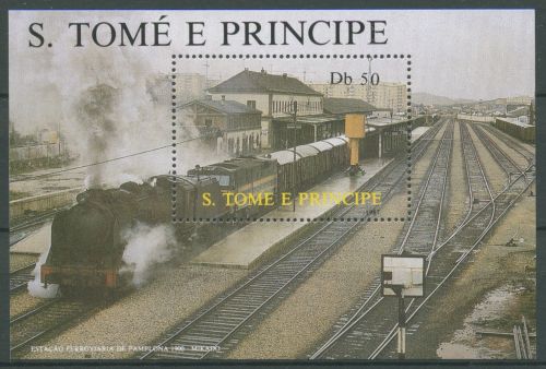 Sao Tomé und Príncipe 1987 Dampflokomotive Block 174 postfrisch (C27313)