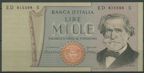 Italien 1000 Lire 1981, G. Verdi, KM 101 h, kassenfrisch (K155)
