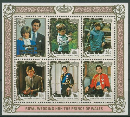 Penrhyn 1981 Hochzeit Prinz Charles, Diana Spencer Block 31 postfrisch (C40951)