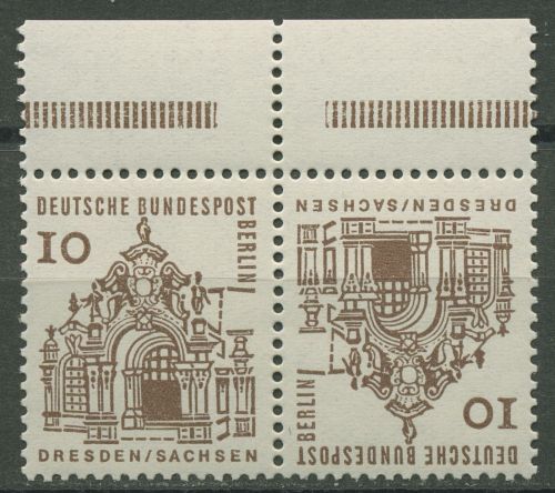Berlin Zusammendruck 1965 Zwinger Dresden K 4b Oberrand dgz. postfrisch