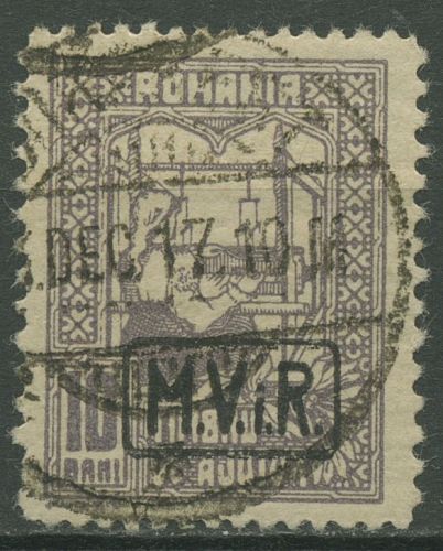 Militärverwaltung in Rumänien 1917 Zwangszuschlagmarke 4 gestempelt
