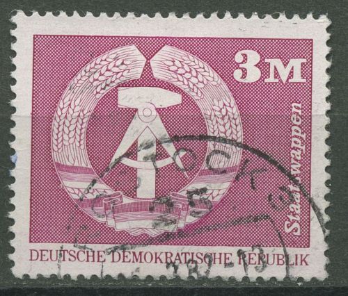 DDR 1974 Aufbau DDR Staatswappen 1967 gestempelt