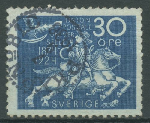 Schweden 1924 50 Jahre Weltpostverein UPU Postreiter 164 a gestempelt