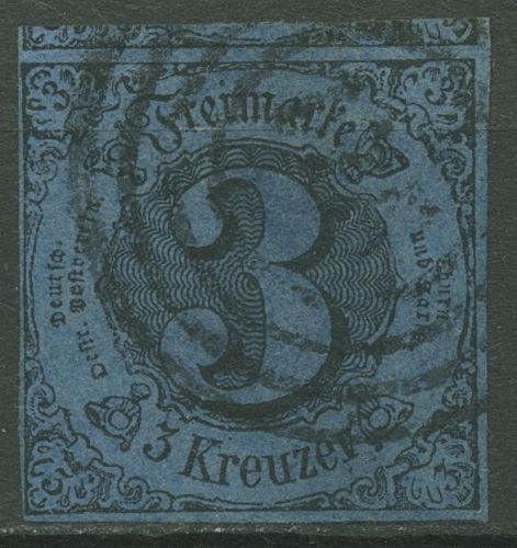 Thurn und Taxis 1852/58 3 Kreuzer 8 gestempelt, vollrandig