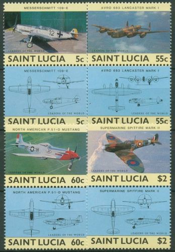 St. Lucia 1985 Flugzeuge Militärflugzeuge 763/70 postfrisch