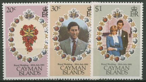 Cayman-Islands 1981 Hochzeit von Prinz Charles und Lady Diana 475/77 postfrisch