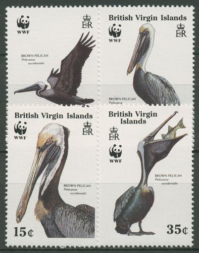 Britische Jungferninseln 1988 WWF Tiere Vögel Pelikan 637/40 postfrisch