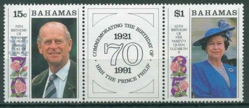 Bahamas 1991 Königin Elisabeth II. & Prinz Philip 757/58 Zf postfrisch