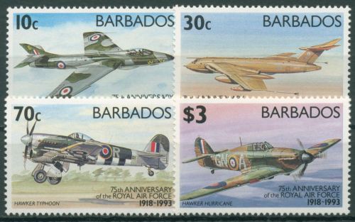 Barbados 1993 Luftfahrt Royal Air Force Flugzeuge 815/18 postfrisch