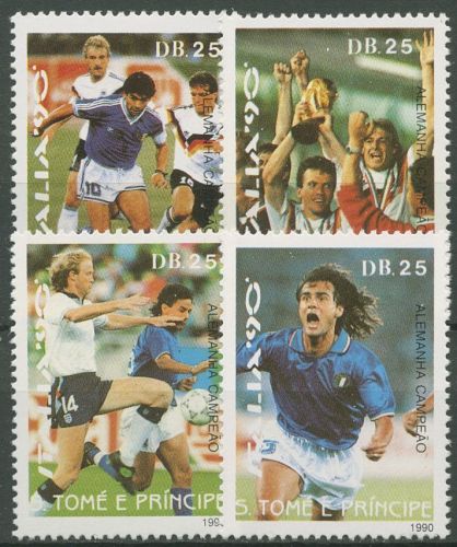 Sao Tomé und Príncipe 1990 Fußball-WM Italien Völler Matthäus 1178/81 postfrisch
