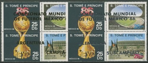 Sao Tomé und Principe 1988 Fußball-WM in Mexiko 1028/35 ZD postfrisch