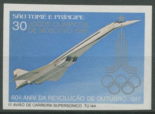 Sao Tomé und Príncipe 1981 Olympische Spiele Moskau Concorde 666 a B postfrisch