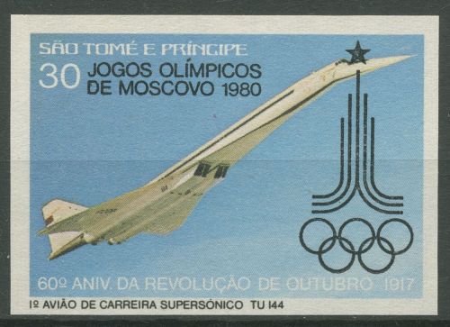 Sao Tomé und Príncipe 1981 Olympische Spiele Moskau Concorde 666 c B postfrisch