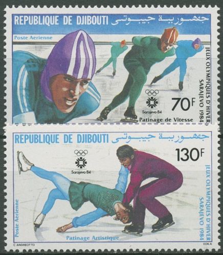 Dschibuti 1984 Olympische Winterspiele Sarajevo Eislauf 392/93 postfrisch
