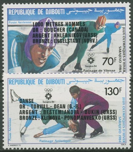 Dschibuti 1984 Olympische Winterspiele Sarajevo Eislauf 397/98 postfrisch