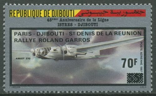 Dschibuti 1988 Flugzeug Rallye Roland Garros 510 postfrisch