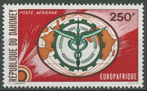 Dahomey 1974 Europafrique Landkarte Merkurstab 612 postfrisch