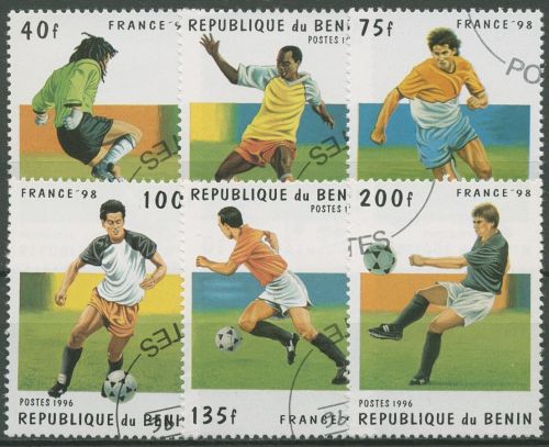 Benin 1996 Fußball-WM '98 in Frankreich 771/76 gestempelt