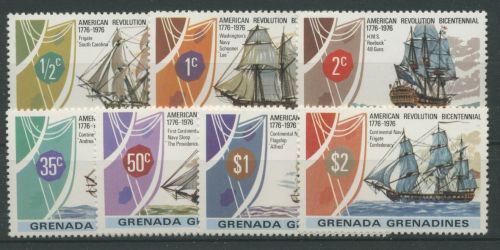 Grenada-Grenadinen 1976 Unabhängigkeit Amerikas Segelschiffe 178/84 postfrisch