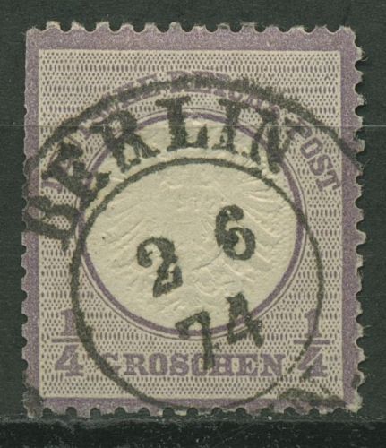 Deutsches Reich 1872 Adler mit gr. Brustschild 16 gestempelt, Zahnfehler