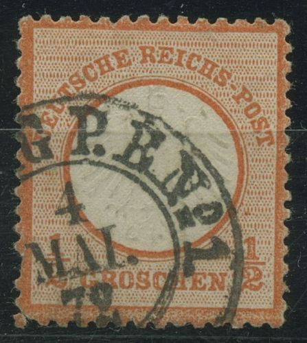 Deutsches Reich 1872 Adler mit kl. Brustschild 3 gestempelt, kl. Zahnfehler