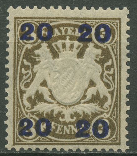 Bayern 1920 Staatswappen mit Aufdruck Type II enger Abstand 177 II y postfrisch