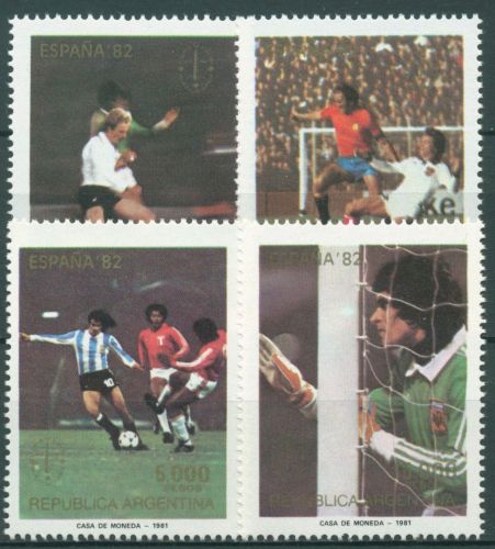 Argentinien 1981 Fußball-WM Spanien 1535/38, Blockeinzelmarken, postfrisch