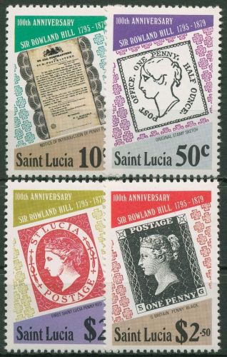 St. Lucia 1979 Postmeister Rowland Hill Marke auf Marke 467/70 postfrisch