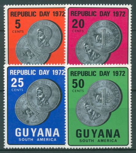 Guyana 1972 Tag der Republik Münzen 414/17 postfrisch