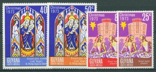 Guyana 1973 Weihnachten Glasfenster Musiker 447/50 postfrisch